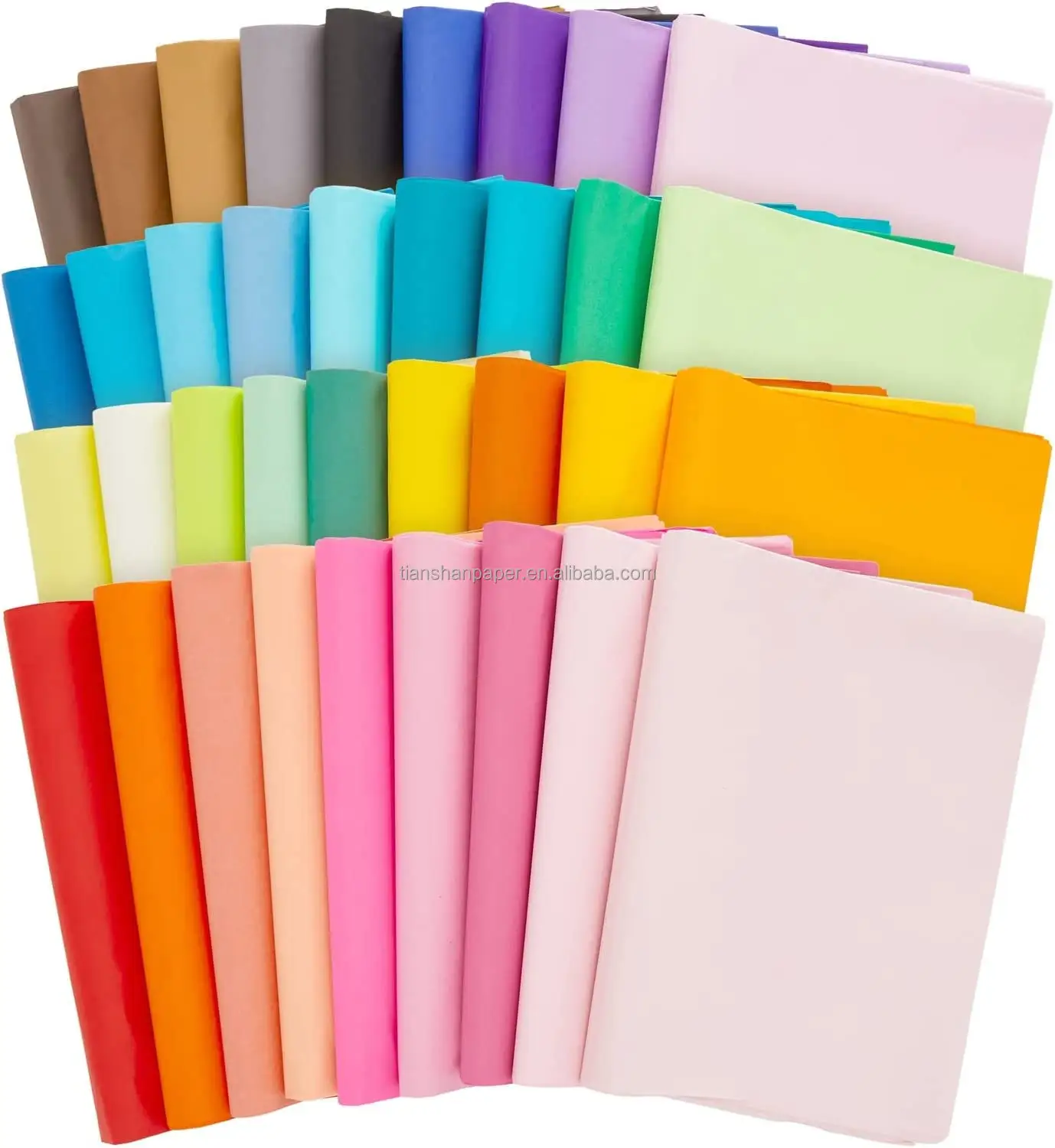 Papel de embalagem de roupas, venda no atacado de cores mistas de cor sólida para tecidos de embalagem de flor e presente