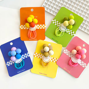 MIO Balls Cuerda para el cabello para niños Niñas Lady Sweet Candy Gradient Color 2 bolas 3 piezas por juego Banda de goma elástica Festival de regalo - Product Image 3