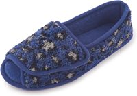 Chaussons de maison pour femmes diabétiques, en fourrure, semelle extérieure en EVA, fermeture réglable, mousse à mémoire de forme, bout ouvert, extra larges, vente en gros
