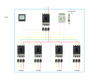 Compteur d'énergie multi-circuits Acrel DTSD1352-4S, compteur de puissance triphasé 100A avec RS485/Modbus-RTU pour station de base