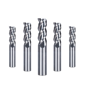 Herramienta de broca de corte de enrutador CNC, vástago de 8mm recubierto de DLC/alto brillo pulido, cortador de fresa de carburo de tungsteno cuadrado de 3 flautas para aluminio - Product Image 1