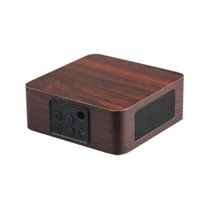 2021趋势礼品方形木制经典扬声器复古家用台式低音炮木制无线优雅盒子音箱
