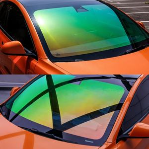 NKODA <span class=keywords><strong>Autocollant</strong></span> en verre arc-en-ciel 1.52x30m échantillon gratuit auto-adhésif polarisé couleur arc-en-ciel caméléon film teinté pour fenêtre solaire de <span class=keywords><strong>voiture</strong></span> - Product Image 1