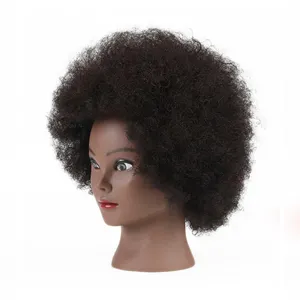 Cheap Human Hair Afro Training Hair Styling Head Cosmetology Manikin Mannequin Head Hairdresser Manikin Doll Head