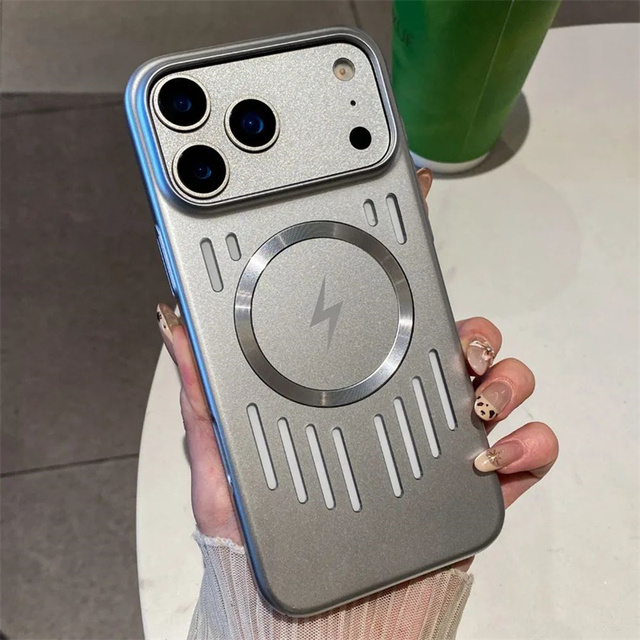 2026 New Slim Hollow Breathable Magnetic Phone Case for iPhone 17 16 15 14 13 12 Pro Max 17 Air Plastic Hard PC Cover