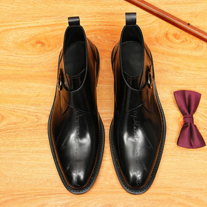 High-end Classic Cowhide Leather Fashionable Formal Office Party <b>Dress</b> for <b>Men</b> Slip-on Leather Shoes Lightweight and Anti-slip - Product Image 1