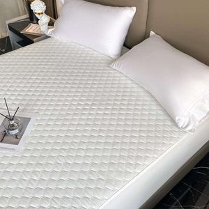 Protège-matelas matelassé <span class=keywords><strong>imperméable</strong></span> en flanelle blanc, respirant, antidérapant, motif losanges, 300 fils, qualité hôtelière - Product Image 2