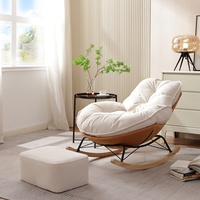 Fauteuil coquille d'œuf pour adulte, canapé décontracté et confortable, fauteuil inclinable Hilton Penguin avec fonction de bascule, mobilier moderne en métal léger pour chambre à coucher et maison