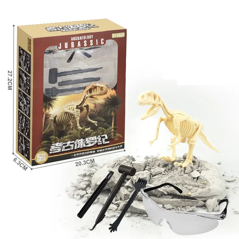 Venda quente DIY Jogo de Pesquisa Arqueológica Toy Set Dinossauro Fossil Bones Mold Digging Toy Kit Para Kid
