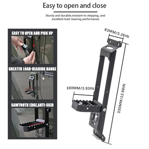 In Stock <strong>Door</strong> Hinge <strong>Steps</strong> Metal Folding <strong>Door</strong> Pedal Foot Pegs <strong>Step</strong> for Jeep Wrangler JK JL JT - Product Image 2