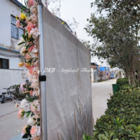Mur de fleurs artificielles pour mariage, 8 pieds x 8 pieds, toile enroulable avec roses pour décoration de remise de diplôme