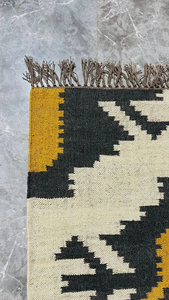 Handwoven Wool Jute Southwestern Tribal <b>Runner</b> <b>Rug</b> | Rustic Boho Farmhouse Entryway Hallway Accent Carpet for Home Decor - Product Image 3