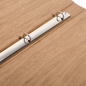 Menús de Cuero Sintético con Diseño de Madera, Directo de Fábrica, con Anillas, para Cafeterías y Restaurantes - Product Image 3