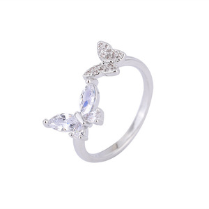 Anello con cristalli a forma di farfalla in argento 925 con montatura a pavé, gioielli da donna per l'uso quotidiano T0342 - Product Image 4
