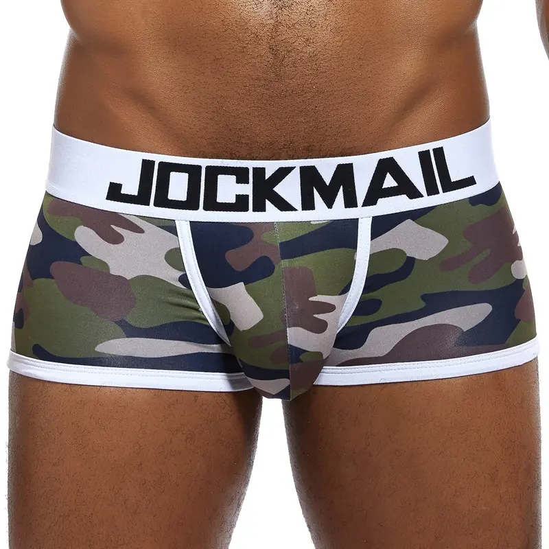 JOCKMAIL Camo Print Men's Underwear Quick Drying Breathable Nylon Boxer Briefs Stylish Casual Gym Shorts U Convex Male Trunks