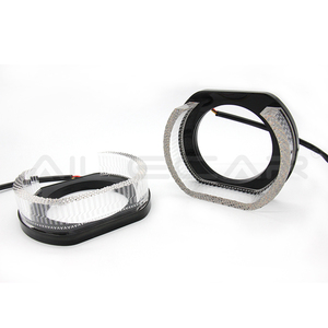 ALECAR Masque de décoration de phare en forme de U <span class=keywords><strong>KINGRING</strong></span> Angel Eyes pour lentille de projecteur bi-LED de 3.0 pouces Carénages de projecteur intégrés - Product Image 2