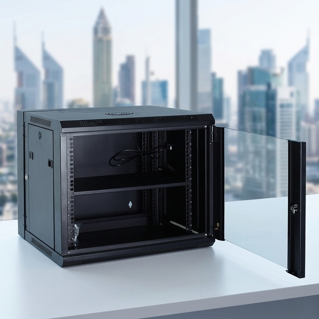 WD2 19-Inch Steel Custom Server Rack 4U 6U 9U 12U Dual Section Wall Mounted Flat Packing Disassembled 600*550mm 600*600mm Stock