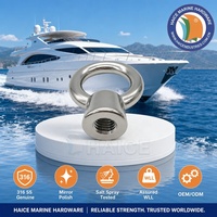 Écrou à œil de levage en acier inoxydable 316, norme marine JIS1169, filetage BSP BSF UNC de 6 mm (1/4 pouce), accessoires de gréement pour bateaux, yachts et navires