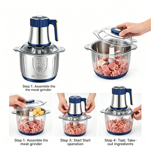 <span class=keywords><strong>Picadora</strong></span> <span class=keywords><strong>de</strong></span> Alimentos para Cocina, Molinillo Eléctrico <span class=keywords><strong>de</strong></span> Acero Inoxidable <span class=keywords><strong>de</strong></span> 2~5L, <span class=keywords><strong>Picadora</strong></span> <span class=keywords><strong>de</strong></span> <span class=keywords><strong>Carne</strong></span> Automática Pequeña para el Hogar - Product Image 2