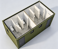 Unité de toilettes modulaire préfabriquée entièrement équipée pour les toilettes de parc / les toilettes d'événements, unité sanitaire, unité de toilettes publiques modulaire préfabriquée