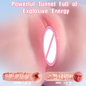 Ready to Ship 2kg Soft Real Buttock Mold Male Masturbation Cup Double Tunnel Artificial <strong>Pussy</strong>/Ass Stroker Adult Toy for Men - Product Image 6