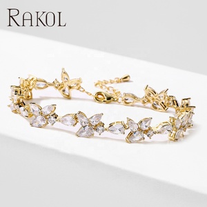 Lacole BP5037 Joyería de alta calidad 14K Cubic Zirconia Pulsera de tenis de lujo para mujer - Product Image 1