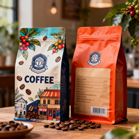 Sacs d'emballage pour café écologiques personnalisés avec fermeture à glissière thermoscellable, qualité alimentaire, fond plat, pour emballer les grains de café