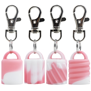 Porte-clés en silicone pour brillant à lèvres, étui de protection portable pour baume à lèvres, accessoire cosmétique mignon, pendentif de sac, cadeau - Product Image 6
