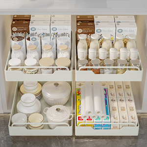 Estante para platos de cocina multifuncional de Metal para debajo del fregadero, soporte para especias, placa extraíble, cajón de organización - Product Image 5