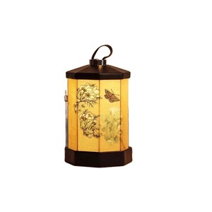 Chinese Style Hand Painted Floral Hexagonal Rechargeable Table Lamp Touch Control Led <b>Light</b> Bedroom Desk Lamp Ambient <b>Lighting</b> - Product Image 5