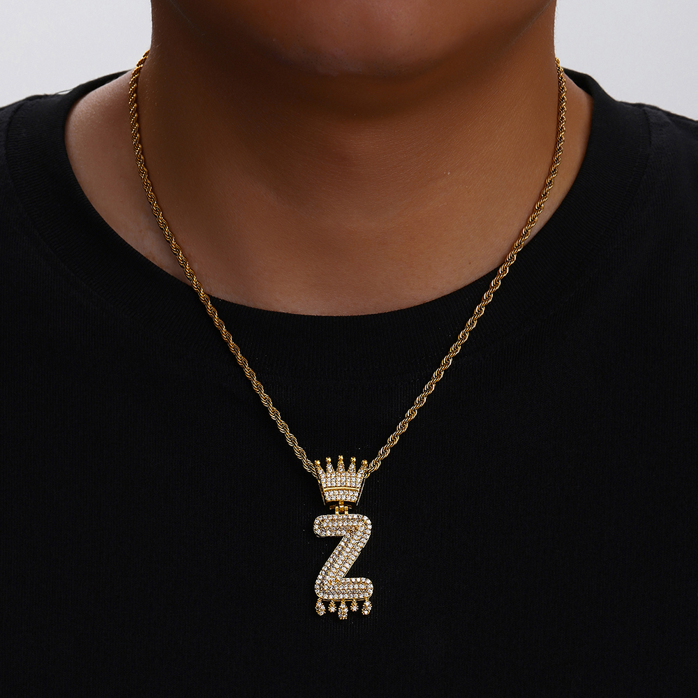 TZM7 Zircon Gold Hot Sale Men's Hip Hop Punk Fashion