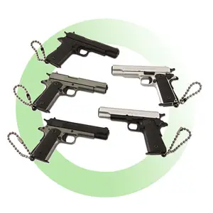 Wholesale 1:3 Mini Metal 7cm Toy Gun Keychain With Bulltes