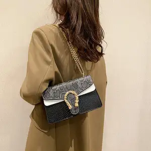 Bolsa de mão de grife para meninas, bolsa de mão de luxo com padrões de cobra e moda de marca famosa, 2023