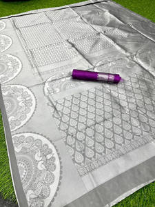 Indien Banarasi doux soie Saree Zari tissage belle tenue traditionnelle Blouse pièces prix de gros pour indien pakistanais - Product Image 5