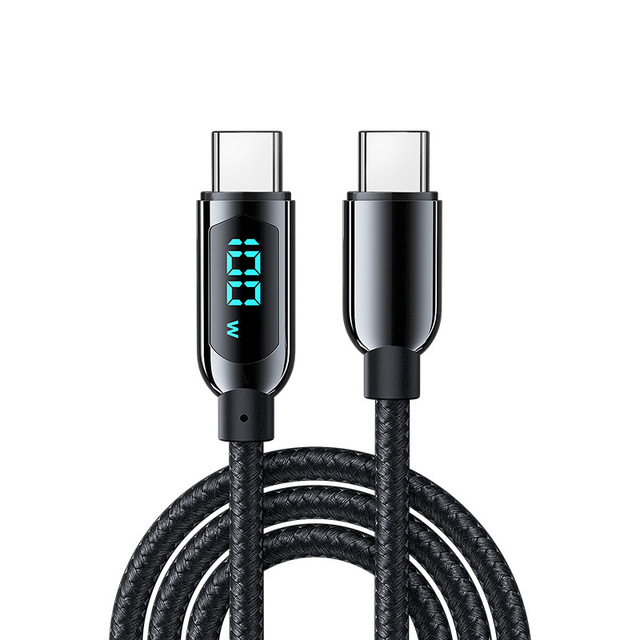 Type C Cable LED Power Display Pd 100w 5a Fast Charging Cable 480mbps Data Transmission USB Data Cable for Mobile Phone