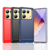 Pour Infinix Note 40/40 Pro/40 Pro +/12/12i/12 Pro Dissipation thermique brossé robuste TPU housse de Protection en Fiber de carbone pochettes de téléphone