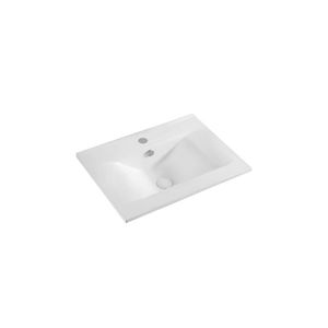 Lavabo da Appoggio in Pietra LS67 dal Design Semplice con Foro per Rubinetto, 62x46cm, Forma Ovale per Bagno, Hotel, Casa, Appartamento - Product Image 1