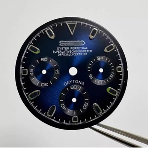 Nuevas piezas de repuesto para reloj, esfera de cronógrafo triple de 29.5MM, esfera luminosa verde para movimiento VK63 - Product Image 5