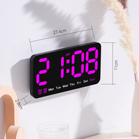 Mini Reloj Despertador Digital Luminoso con Calendario, Modelo de Letras Insertables, Reloj Despertador Inteligente Gigante con LED para Escritorio, con Alarma Diaria y Horario