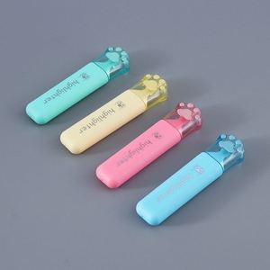 Ensemble de surligneurs personnalisables en forme de patte de chat mignons et miniatures, stylos fluorescents créatifs pour l'école, emballage en vrac - Product Image 4