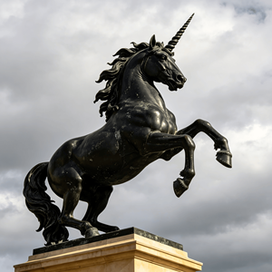 Scultura di Unicorno in Bronzo, Opera d'Arte per Esterni Adatta alla Decorazione del Giardino - Product Image 2