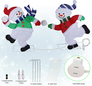 Светильник-украшение для сада и двора на Рождество: 2D-мотивы снеговиков, мишурки, милых снежинок и шаров для зимних праздников - Product Image 6