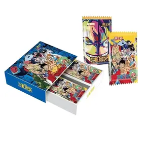 One Pieced Cards Booster Box Conjunto completo Anime Personaje Luffy Roronoa Sanji Nami Juego Batalla Trading Colección Tarjeta Pac