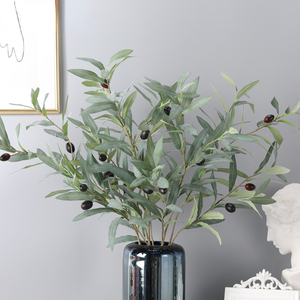 Hojas de Olivo Artificiales, Simulación de Hojas de Olivo, Planta Verde Artificial, Decoración de Hojas de Olivo para Bodas, Arreglos Florales - Product Image 1