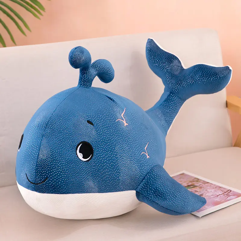 Wholesale 30/50/80/100cm Big Cute Cartoon Unicorn Blue Whale Plush Toy Dolphin Doll Bed Pillow Oceanarium Birthday Gift For kids