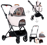 Poussette de voyage pliable et légère personnalisée pour chien et chat, facile à transporter à l'extérieur avec fonction détachable, produit de voyage pour animaux de compagnie