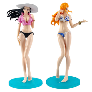 Figuras De <span class=keywords><strong>One</strong></span> <span class=keywords><strong>Piece</strong></span> Shining Charm Summer Swimwear Scene Nami <span class=keywords><strong>Robin</strong></span> Empres Shirahoshi Anime Doll Figures Set para colección - Product Image 1