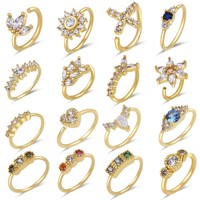 Cincin Hidung Tembaga Gaya Eropa Amerika Model Bintang Lima Berlapis Mikro Zirkon Warna-warni Modis