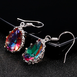 Orecchini pendenti vintage in cristallo per donna, gioielli eleganti e alla moda - Product Image 3