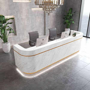 Furniture Reception Counter Salon Beauty Hotel Spa Store <b>Desk</b> Luxury Platinum Reception <b>Desk</b> - Product Image 1